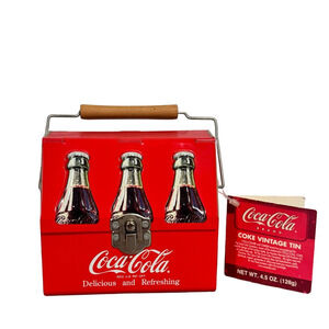 Coca Cola Tin Lunchbox Small Wood Handle